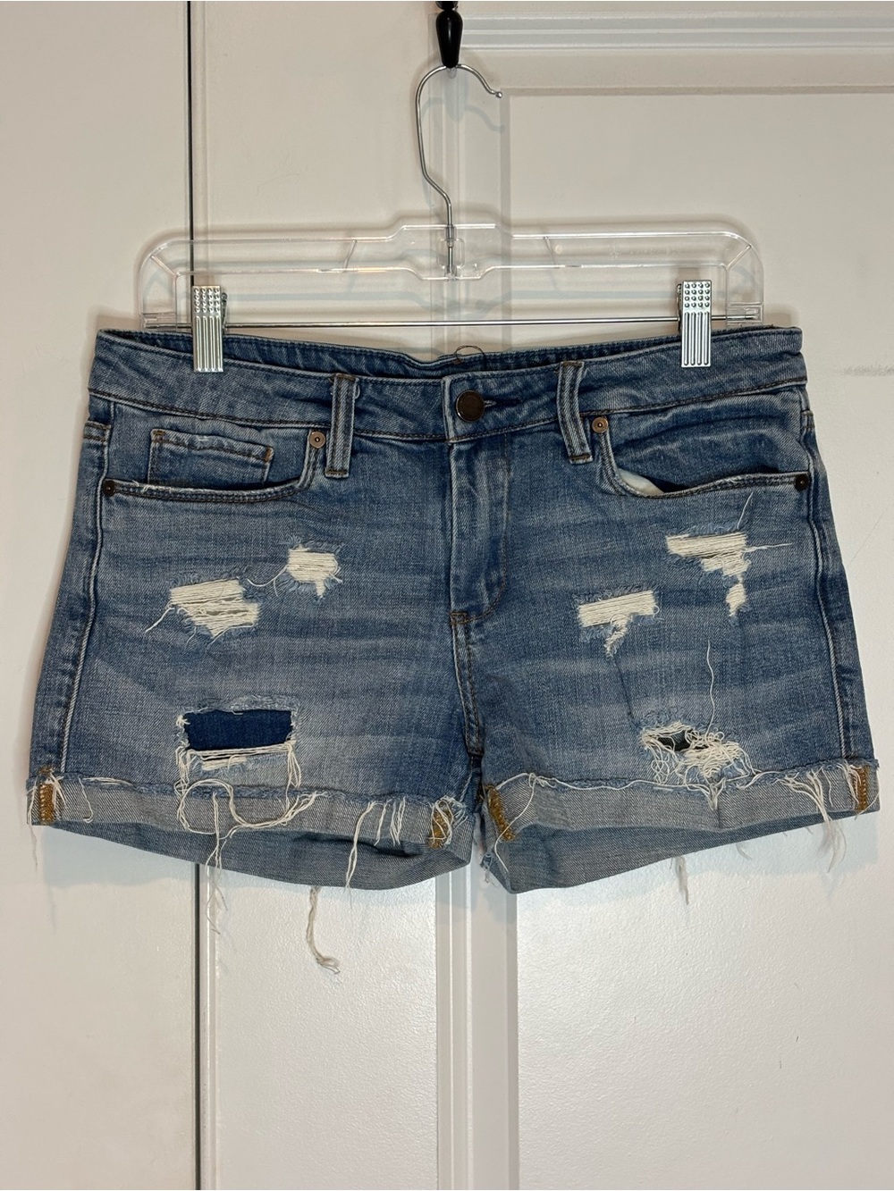 Blank NYC The Fulton Roll Up Distressed Jean Shorts 27